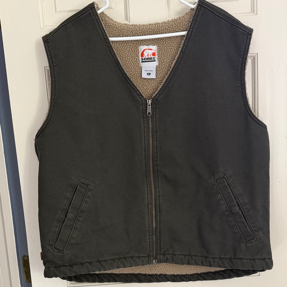 Sorel Men’s Brown Sherpa-Lined Zip Vest